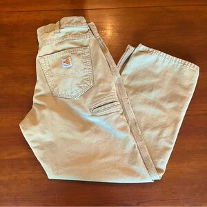 Carhartt Flame Resistant Pants Men's Size 33x30 Khaki Beige Work Workwear